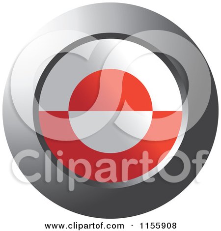 Clipart of a Chrome Ring and Greenland Flag Icon - Royalty Free Vector Illustration by Lal Perera