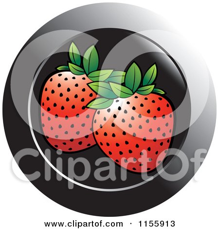 Clipart of a Strawberry Icon - Royalty Free Vector Illustration by Lal Perera