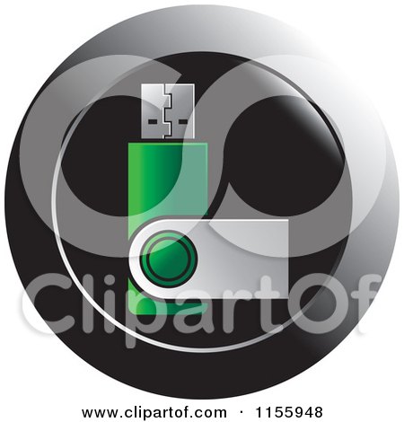 Clipart of a USB Flash Drive Icon - Royalty Free Vector Illustration by Lal Perera