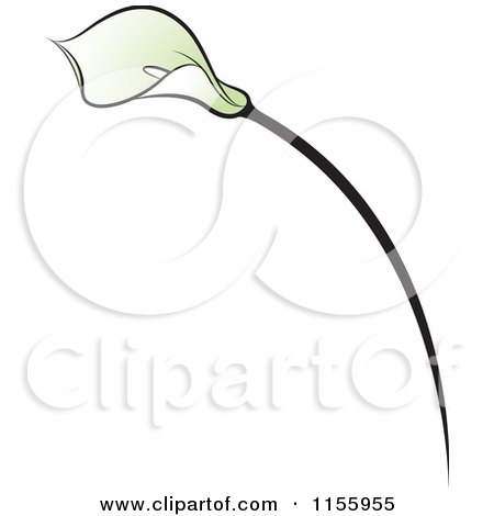 Clipart of a Green Lily Flower 2 - Royalty Free Vector Illustration by Lal Perera