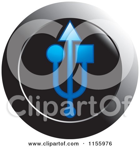 Clipart of a Blue Usb Icon - Royalty Free Vector Illustration by Lal Perera