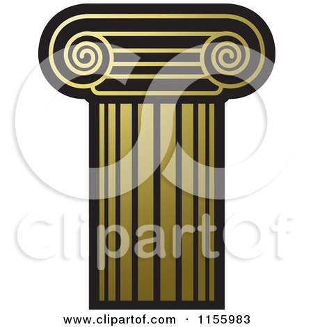 Clipart of a Black and Gold Pillar - Royalty Free Vector Illustration by Lal Perera