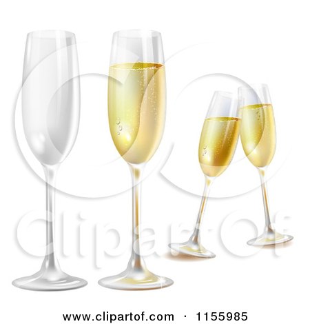 Clipart of Glasses of Champagne - Royalty Free Vector Illustration by merlinul