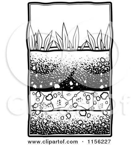Cartoon Clipart Of A Black And White Garden - Vector Outlined Coloring Page by Cory Thoman