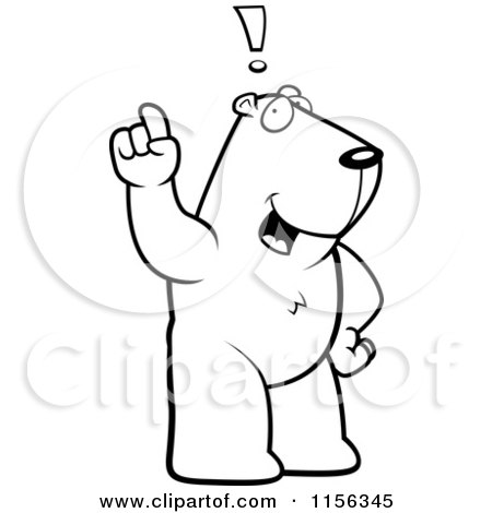 Cartoon Clipart Of A Black And White An Exclaiming Groundhog - Vector Outlined Coloring Page by Cory Thoman
