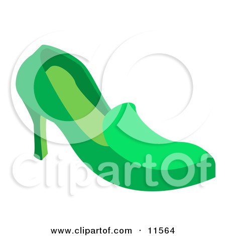 Green High Heel Shoe Clipart Picture by AtStockIllustration