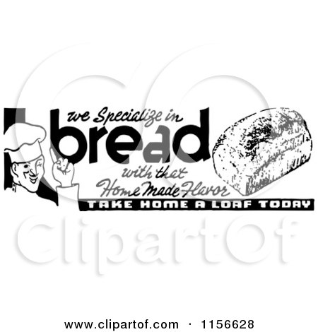 Clipart of a Black and White Retro Bakery Grocery Sign - Royalty Free Vector Clipart by BestVector