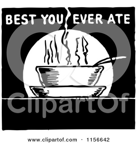 Clipart of a Black and White Retro Best You Ever Ate Sign - Royalty Free Vector Clipart by BestVector