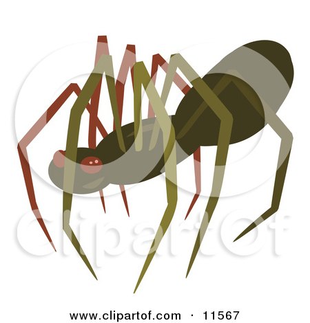 Creepy Brown Spider Clipart Illustration by AtStockIllustration