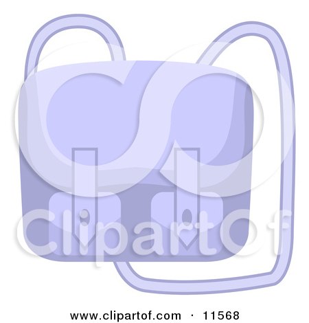 Blue Purse With a Long Shoulder Strap Clipart Picture by AtStockIllustration