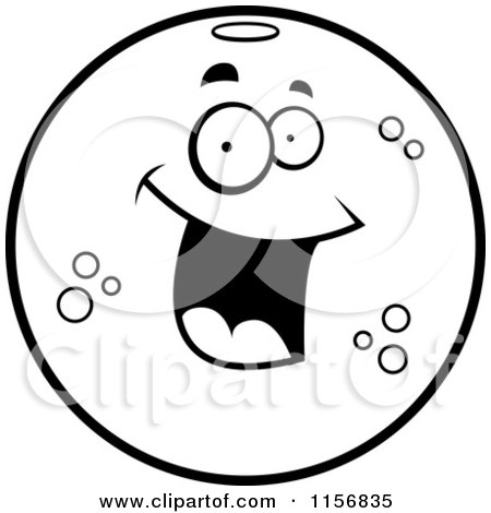 Cartoon Clipart Of A Black And White Happy Orange Character - Vector Outlined Coloring Page by Cory Thoman