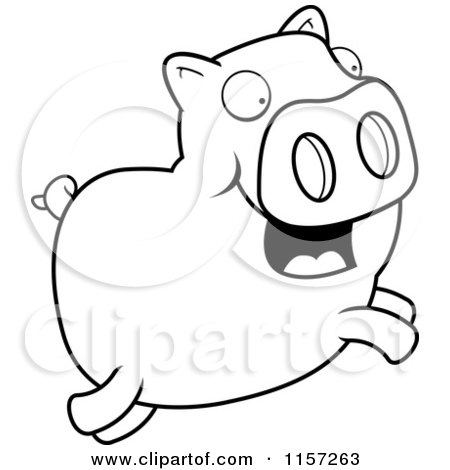 Cartoon Clipart Of A  - Vector Outlined Coloring Page by Cory Thoman