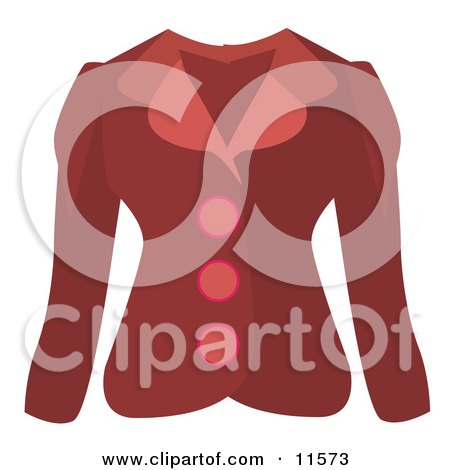 Woman's Red Button up Jacket Clipart Picture by AtStockIllustration