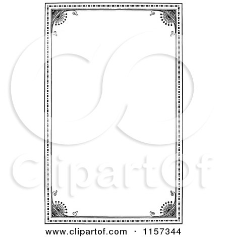 Clipart of a Retro Vintage Black and White Border - Royalty Free Vector Illustration by Prawny Vintage