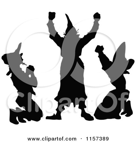 Clipart of a Silhouetted Men - Royalty Free Vector Illustration by Prawny Vintage