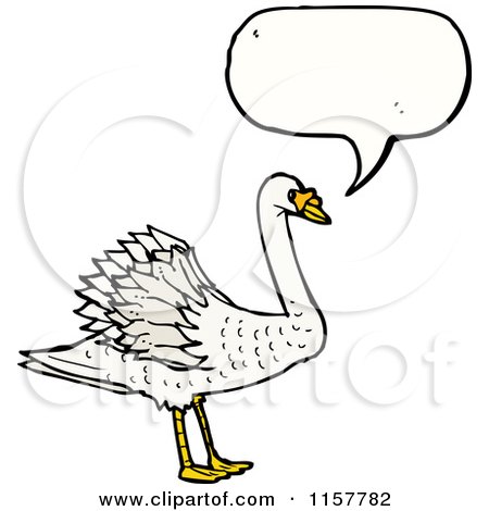 Cartoon of a Talking Swan - Royalty Free Vector Illustration by lineartestpilot
