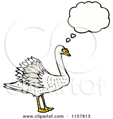 Cartoon of a Thinking Swan - Royalty Free Vector Illustration by lineartestpilot