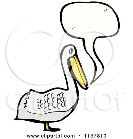 Cartoon of a Talking Pelican - Royalty Free Vector Illustration by lineartestpilot