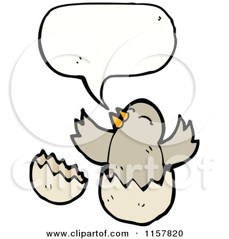 Cartoon of a Talking Hatching Chick - Royalty Free Vector Illustration by lineartestpilot