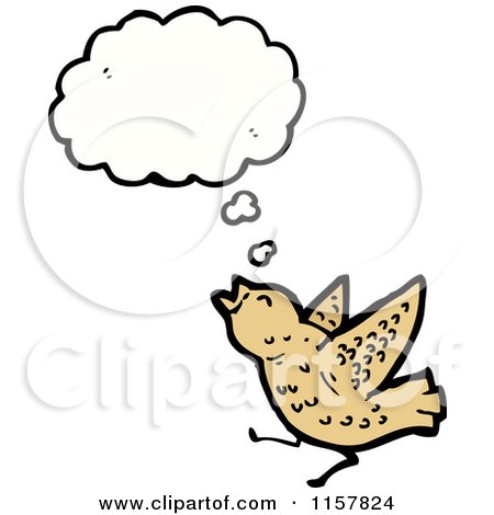 Cartoon of a Thinking Bird - Royalty Free Vector Illustration by lineartestpilot