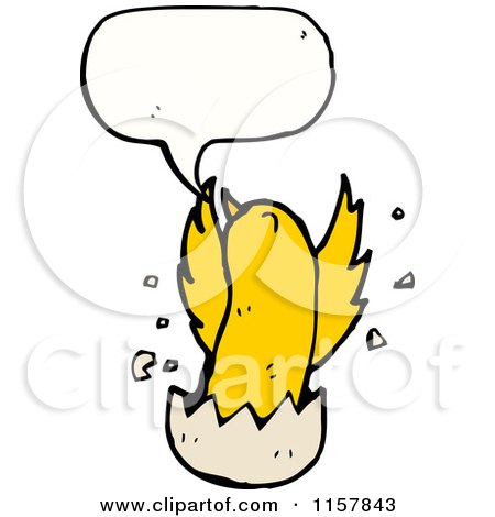 Cartoon of a Talking Hatching Chick - Royalty Free Vector Illustration by lineartestpilot