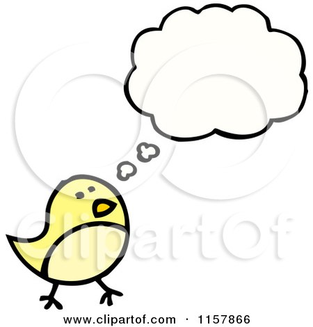 Cartoon of a Thinking Chick - Royalty Free Vector Illustration by lineartestpilot