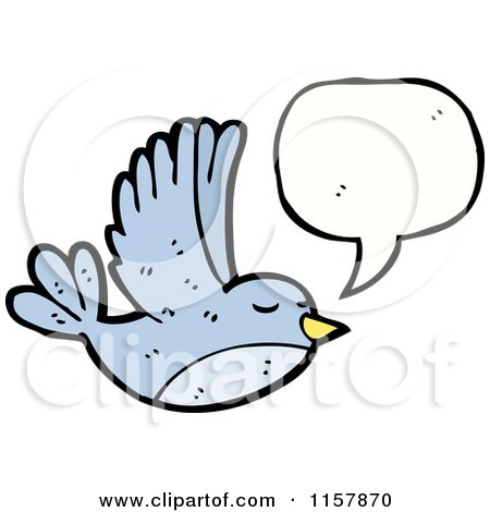 Cartoon of a Talking Blue Bird - Royalty Free Vector Illustration by lineartestpilot