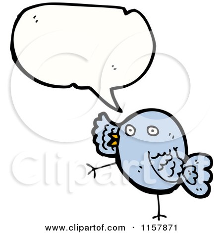 Cartoon of a Talking Blue Bird - Royalty Free Vector Illustration by lineartestpilot