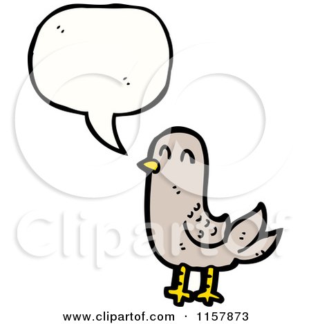 Cartoon of a Talking Bird - Royalty Free Vector Illustration by lineartestpilot