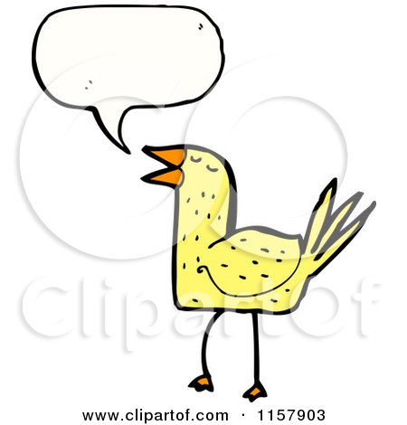 Cartoon of a Talking Yellow Bird - Royalty Free Vector Illustration by lineartestpilot