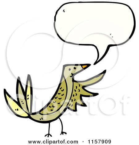 Cartoon of a Talking Bird - Royalty Free Vector Illustration by lineartestpilot