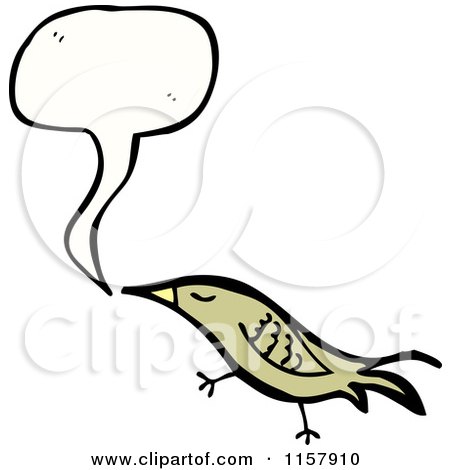 Cartoon of a Talking Bird - Royalty Free Vector Illustration by lineartestpilot