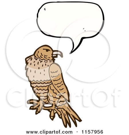 Cartoon of a Talking Hawk - Royalty Free Vector Illustration by lineartestpilot