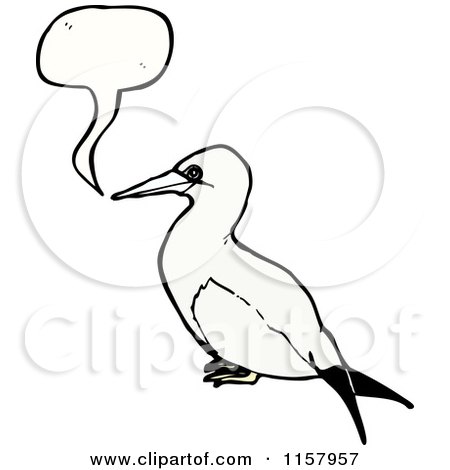 Cartoon of a Talking Gannet Bird - Royalty Free Vector Illustration by lineartestpilot