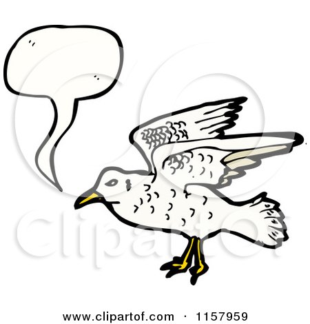 Cartoon of a Talking Seagull - Royalty Free Vector Illustration by lineartestpilot