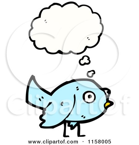 Cartoon of a Thinking Bird - Royalty Free Vector Illustration by lineartestpilot