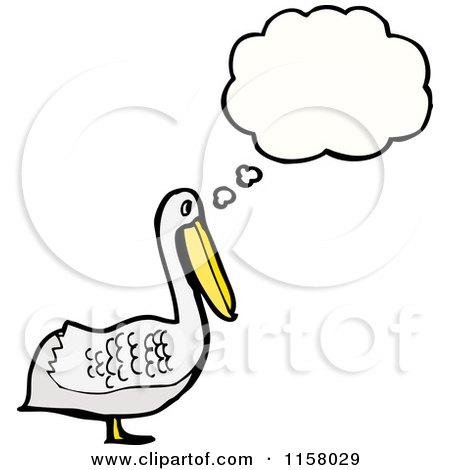 Cartoon of a Thinking Pelican - Royalty Free Vector Illustration by lineartestpilot