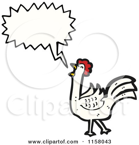 Cartoon of a Talking White Chicken - Royalty Free Vector Illustration by lineartestpilot