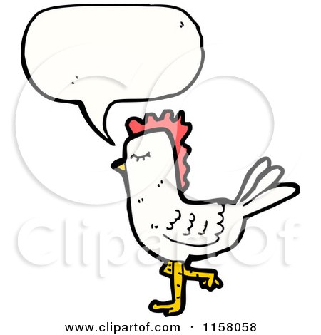 Cartoon of a Talking White Chicken - Royalty Free Vector Illustration by lineartestpilot