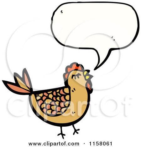 Cartoon of a Talking Chicken - Royalty Free Vector Illustration by lineartestpilot