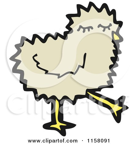 Cartoon of a Brown Chick - Royalty Free Vector Illustration by lineartestpilot