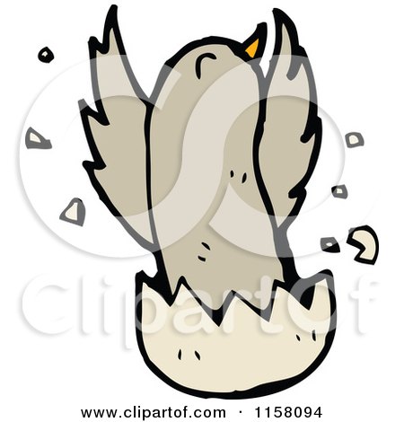 Cartoon of a Hatching Chick - Royalty Free Vector Illustration by lineartestpilot
