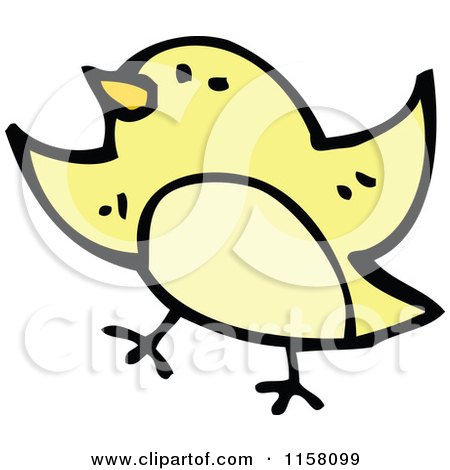 Cartoon of a Yellow Chick - Royalty Free Vector Illustration by lineartestpilot
