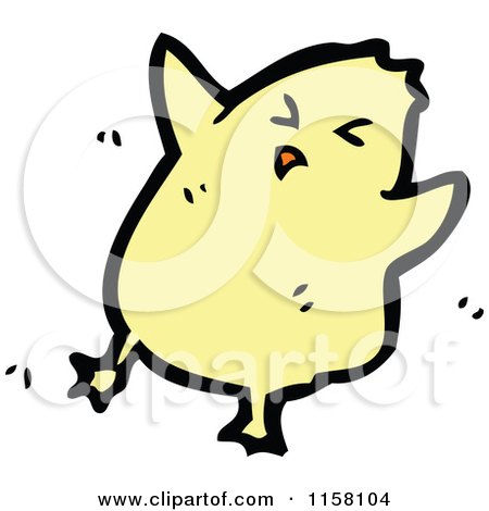 Cartoon of a Yellow Chick - Royalty Free Vector Illustration by lineartestpilot