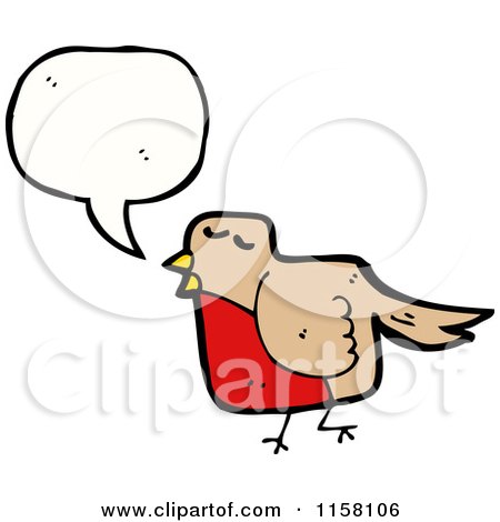 Cartoon of a Talking Robin Bird - Royalty Free Vector Illustration by lineartestpilot