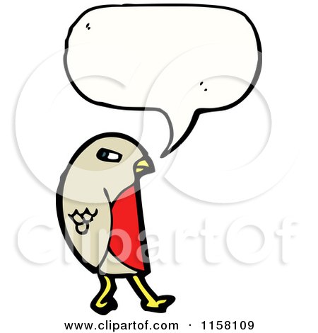 Cartoon of a Talking Robin Bird - Royalty Free Vector Illustration by lineartestpilot