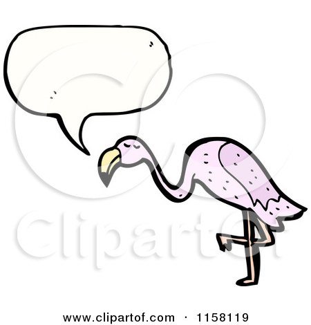 Cartoon of a Talking Flamingo - Royalty Free Vector Illustration by lineartestpilot