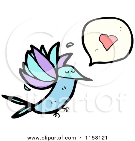 Cartoon of a Hummingbird Talking About Love - Royalty Free Vector Illustration by lineartestpilot