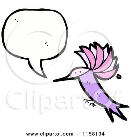 Cartoon of a Talking Hummingbird - Royalty Free Vector Illustration by lineartestpilot