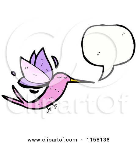 Cartoon of a Talking Hummingbird - Royalty Free Vector Illustration by lineartestpilot